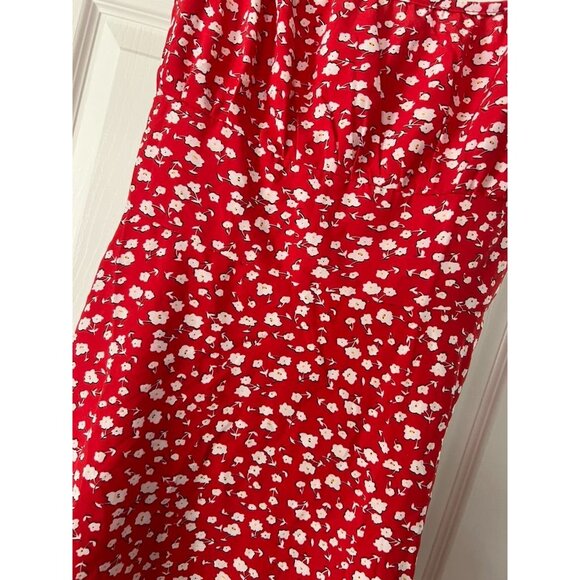 Shein Red Floral Tie Strap Mini Dress Sleeveless Sundress Summer Casual M - Picture 2 of 6